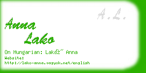 anna lako business card